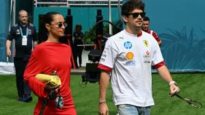 Charles Leclerc (r) and Alexandra Saint Mleux (l).