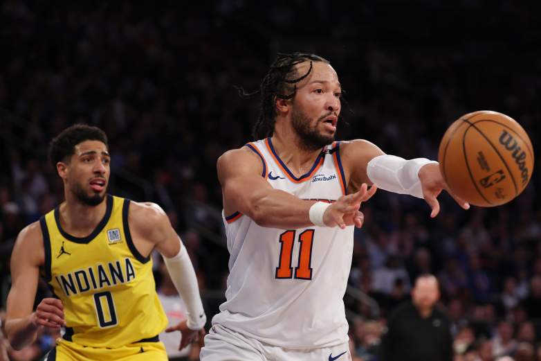 Jalen Brunson of the New York Knicks on the court.