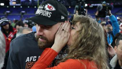 Bizarro Behind-the-Scenes Travis Kelce, Taylor Swift Podcast Footage Goes Viral