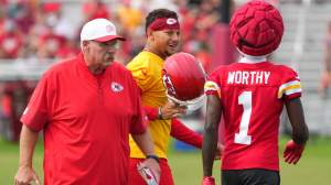 Andy Reid reveals silver lining of Xavier Worthy injury for Patrick Mahomes.