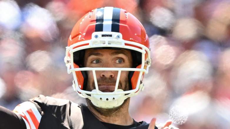 Cleveland Browns quarterback Joe Flacco threw a pair of interceptions against the Bengals.