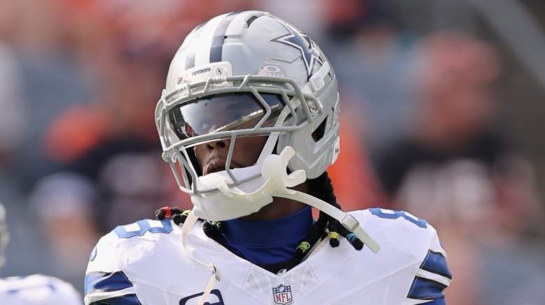 Dallas Cowboys wide receiver, CeeDee Lamb, warming up prior to the game against the Chicago Bears on September 21, 2025.