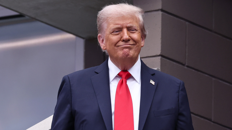 President Donald Trump attends the U.S. Open men&rsquo;s final in New York before his planned visit to Yankee Stadium on the 24th anniversary of 9/11.