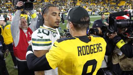 Jordan Love Postgame Meeting With Aaron Rodgers Captures Attention After Packers Win