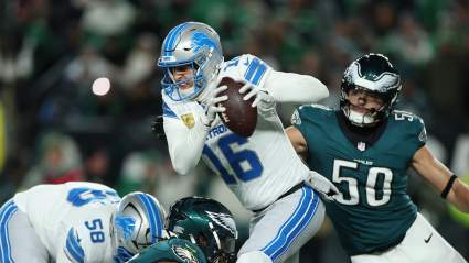 Jared Goff Reacts to Lions Pass Protection After Eagles Loss