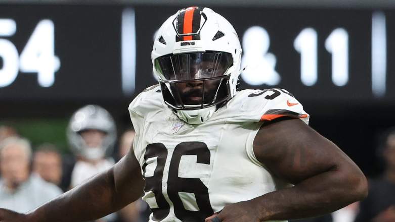 Cleveland Browns defensive tackle Maliek Collins was carted off the field against the San Francisco 49ers.