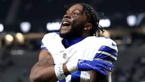LAS VEGAS, NEVADA - NOVEMBER 17: Ryan Flournoy #19 of the Dallas Cowboys reacts after the game against the Las Vegas Raiders at Allegiant Stadium on November 17, 2025 in Las Vegas, Nevada. (Photo by Christian Petersen/Getty Images)