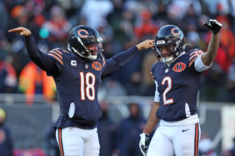 Chicago Bears QB Caleb WIlliams and WR DJ Moore
