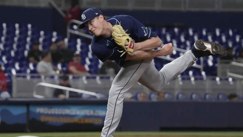 Tampa Bay Rays reliever Pete Fairbanks pitches in loanDepot Park.
