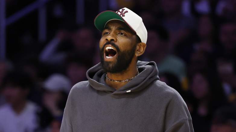 Dallas Mavericks guard Kyrie Irving during an NBA game.