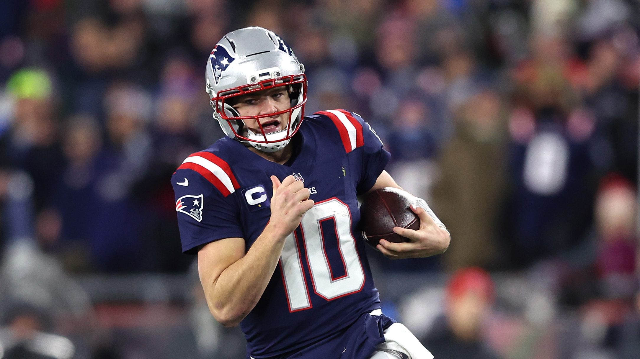 Patriots QB Drake Maye Shares Strategy for Evading the Tough Texans Defense.