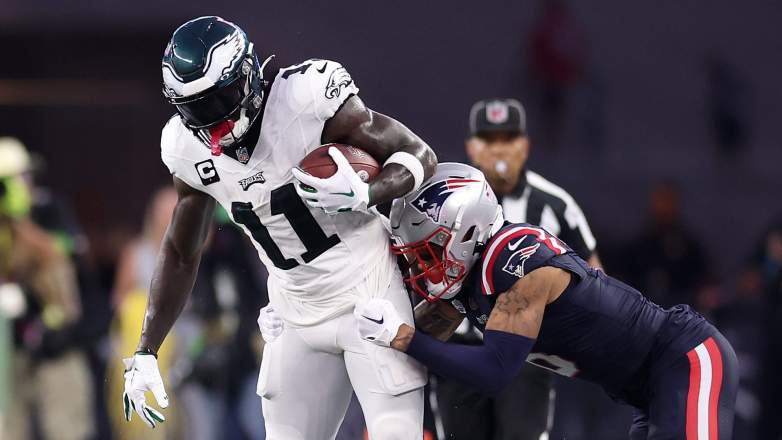 AJ Brown New England Patriots Philadelphia Eagles Christian Gonzalez