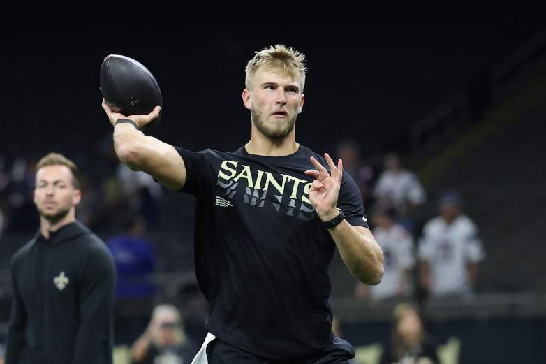 New Orleans Saints quarterback Tyler Shough during an NFL game.