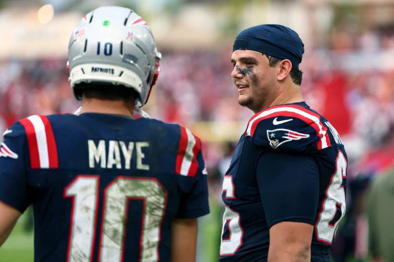 New England Patriots OT Will Campbell and QB Drake Maye