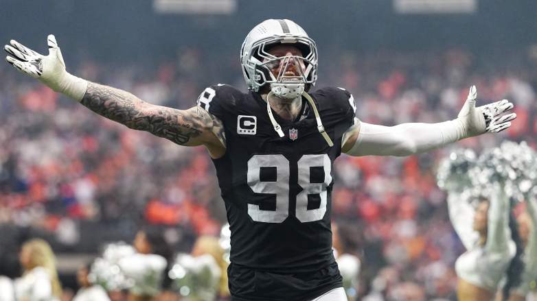 Maxx Crosby #98 of the Las Vegas Raiders could be a Patriots trade target.