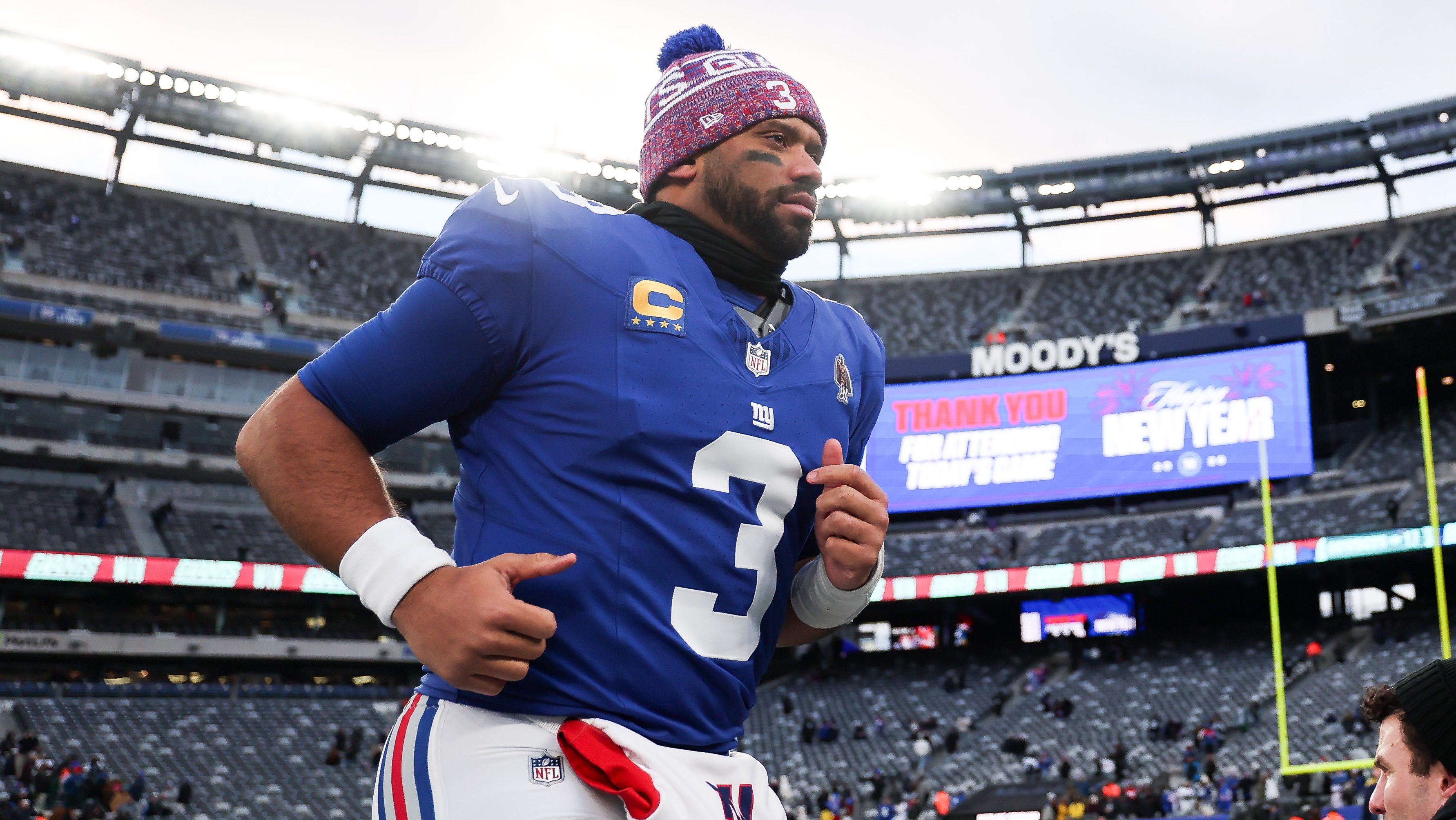 Giants QB Russell Wilson issues a response amid Epstein emails controversy.