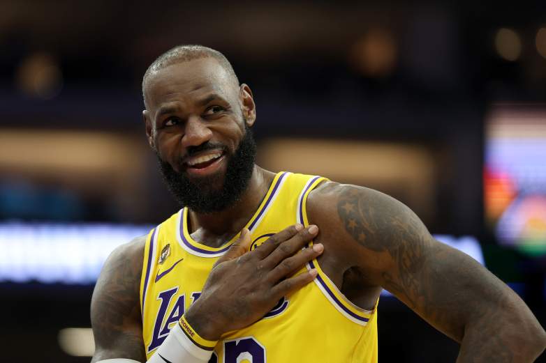 Los Angeles Lakers star LeBron James during an NBA game.