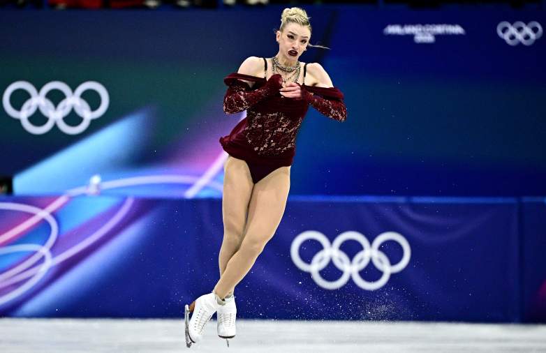 USA's Amber Glenn competes in the figure skating women's single skating short program during the Milano Cortina 2026 Winter Olympic Games at Milano Ice Skating Arena in Milan on February 17, 2026.