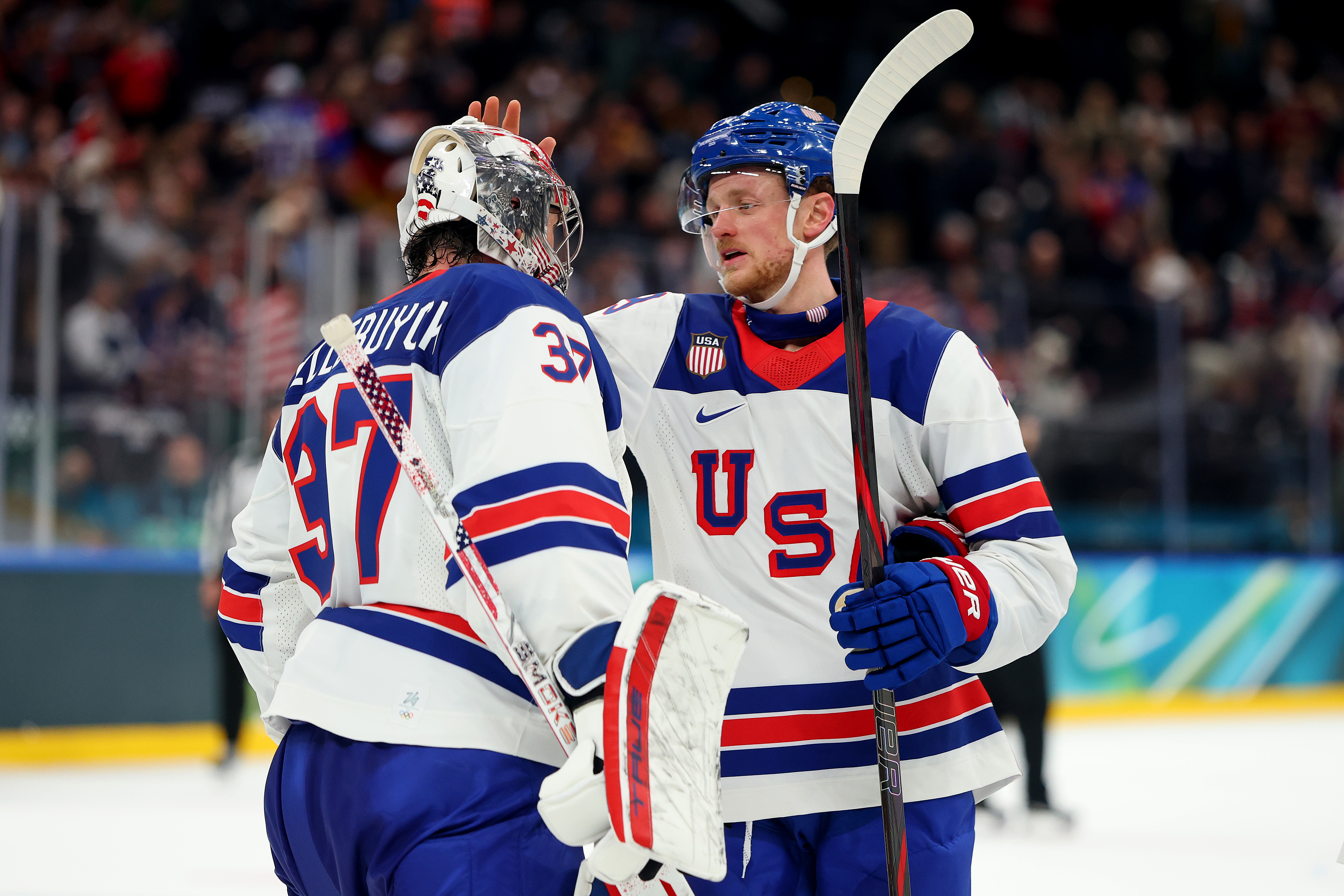 Jack Eichel and Connor Hellebuyck