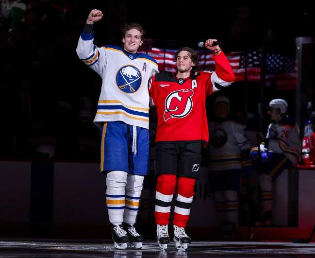 Tage Thompson, Buffalo Sabres, Jack Hughes, New Jersey Devils