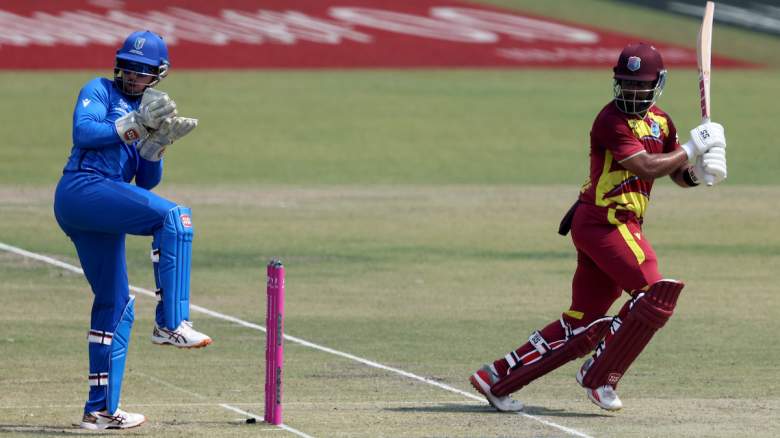 India faces West Indies in a T20 World Cup cricket match.
