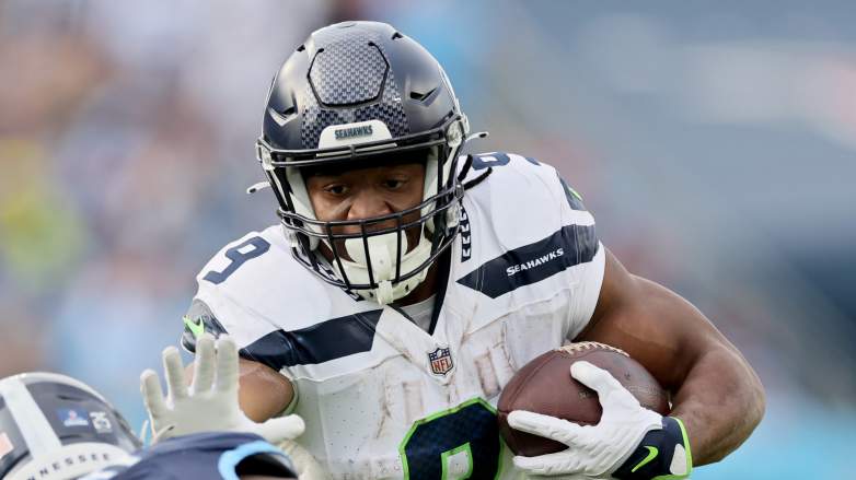 Seattle Seahawks running back Kenneth Walker during an NFL game.