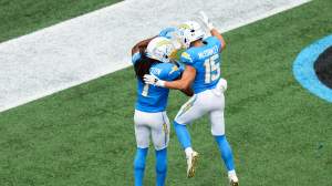 Los Angeles Chargers wide receivers Quentin Johnston and Ladd McConkey