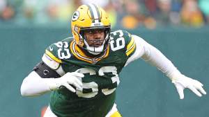Rasheed Walker #63 of the Green Bay Packers could be a Cleveland Browns target at left tackle.