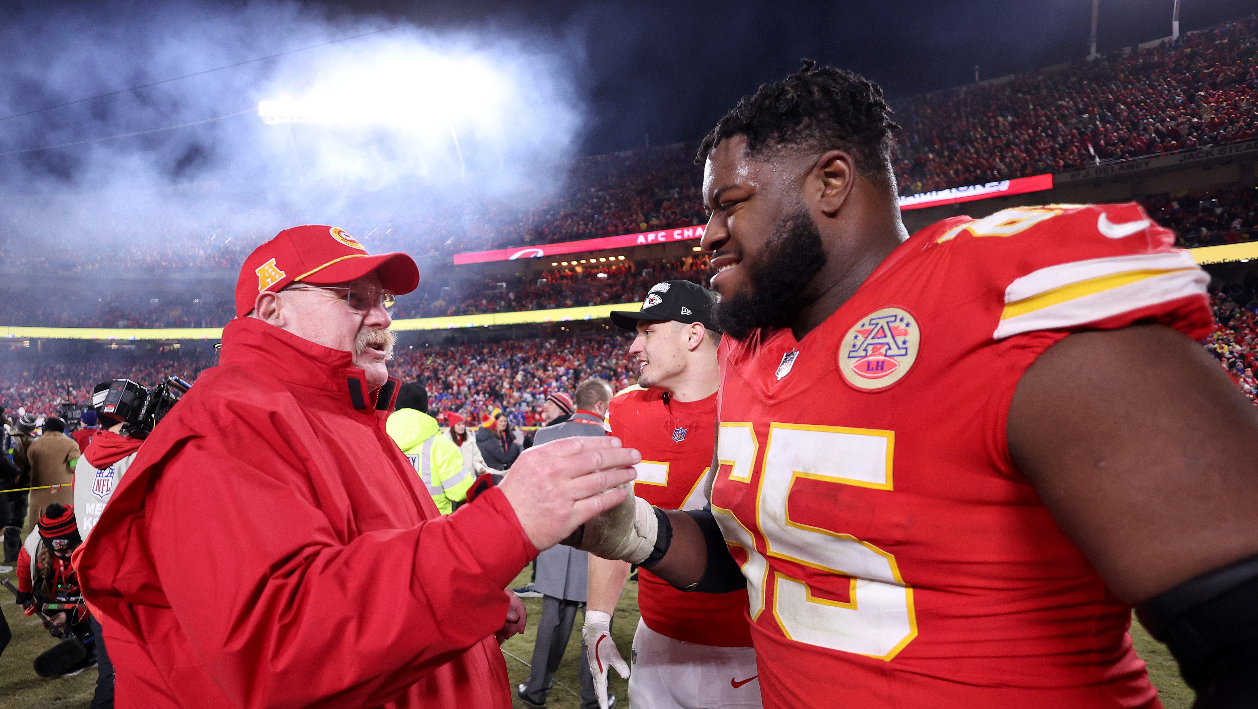 Andy Reid and Trey Smith