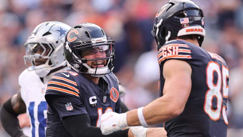 Bears TE Cole Kmet and QB Caleb Williams