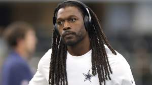 Jadeveon Clowney #42 of the Dallas Cowboys in 2025, is still a free agent.