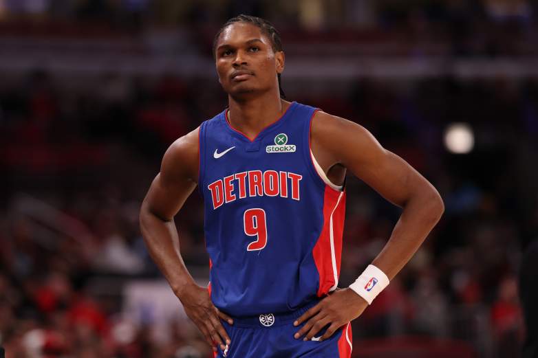 Detroit Pistons forward Ausar Thompson during an NBA game.