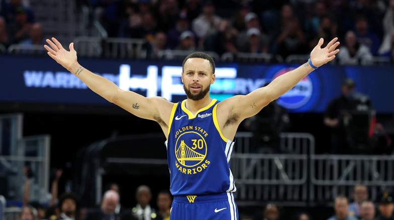 Golden State Warriors star Steph Curry during an NBA game.