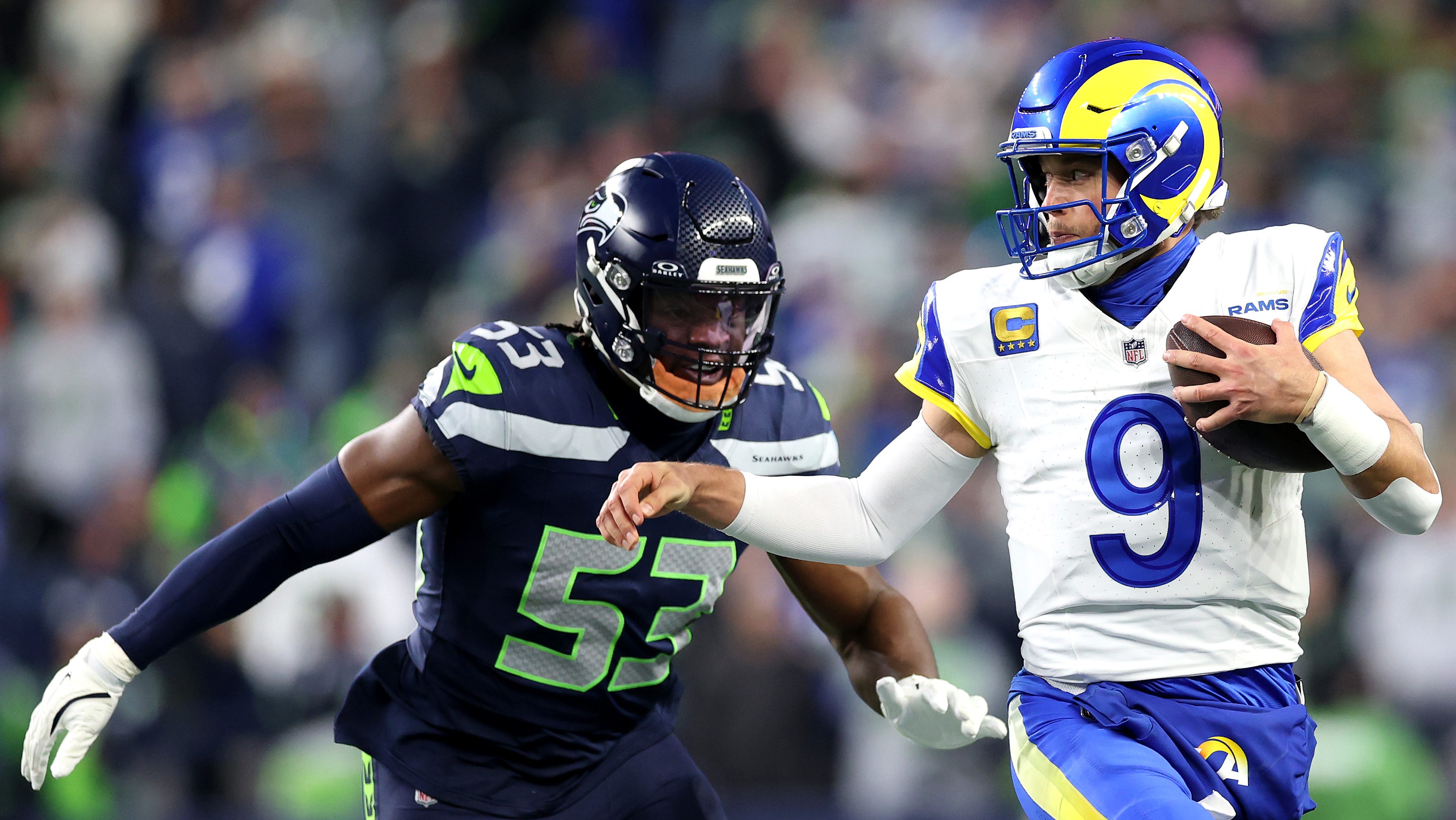 Boye Mafe and Matthew Stafford