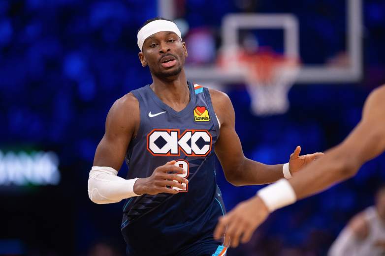 Oklahoma City Thunder guard Shai Gilgeous-Alexander during an NBA game.