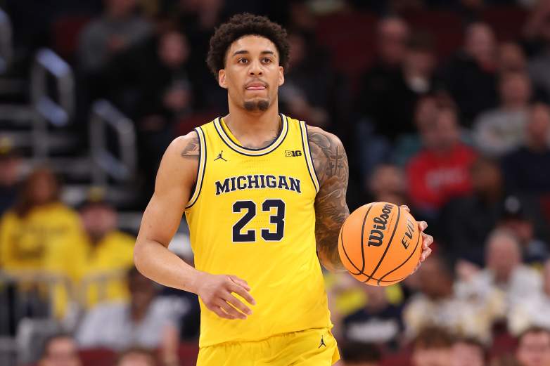 Michigan's Yaxel Lendeborg during a college basketball game.