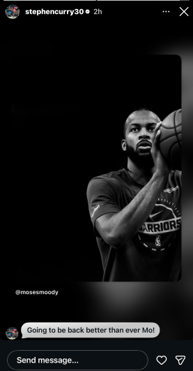 Golden State Warriors Stephen Curry star sends message to Moses Moody after surgery