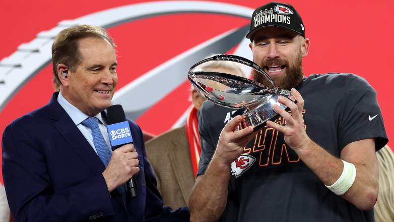 Jim Nantz interviews Travis Kelce after AFC Championship Game