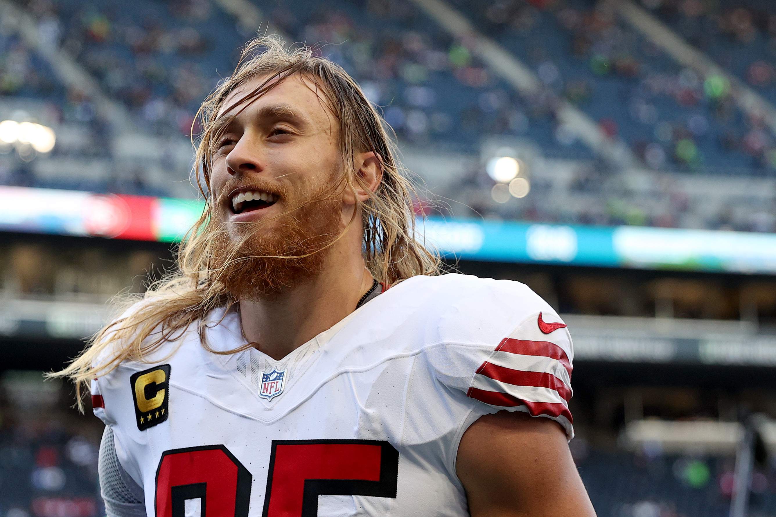 San Francisco 49ers tight end George Kittle during an NFL game.