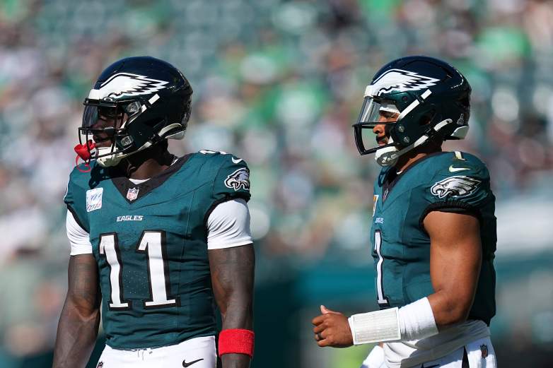 Philadelphia Eagles WR A.J. Brown and QB Jalen Hurts