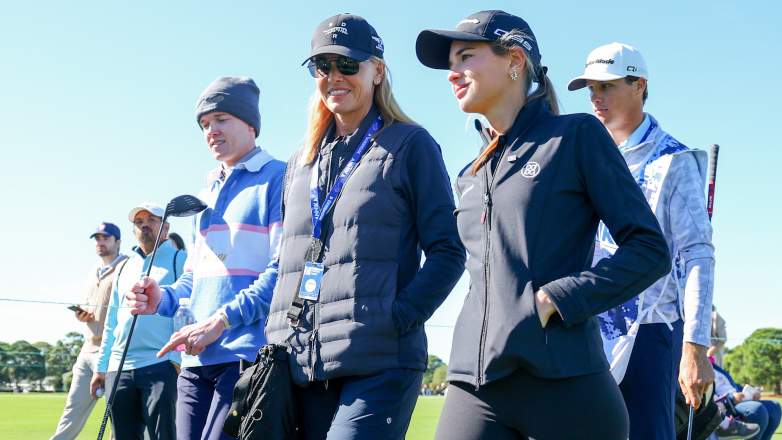 Vanessa Trump walks with Kai Trump during The ANNIKA driven by Gainbridge at Pelican Golf Club in Florida