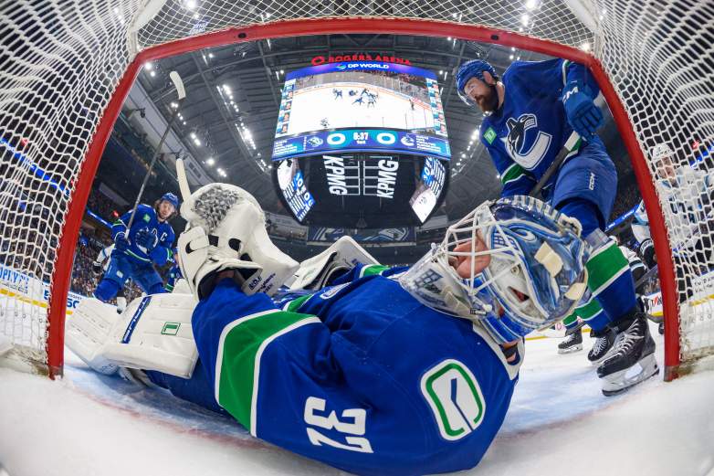 Vancouver Canucks goalie Kevin Lankinen