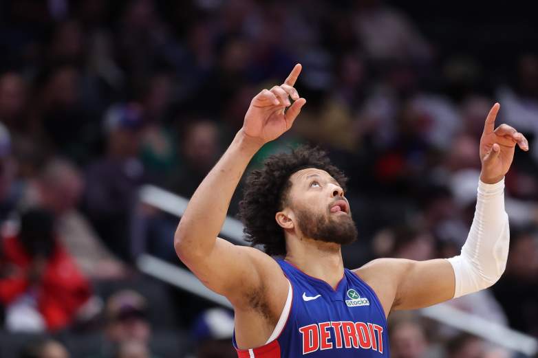 Detroit Pistons star Cade Cunningham during an NBA game.