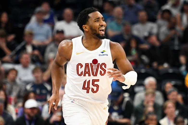 Cleveland Cavaliers guard Donovan Mitchell during an NBA game.