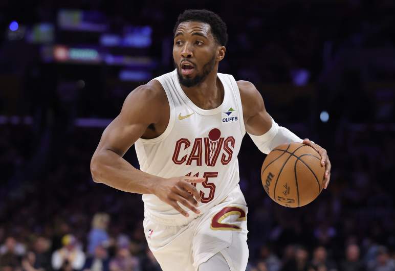 Cleveland Cavaliers star Donovan Mitchell during an NBA game.