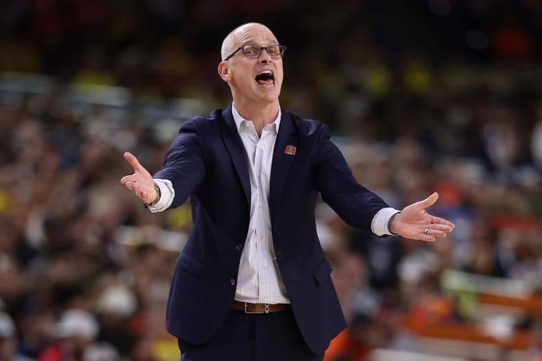 UConn head men's basketball coach Dan Hurley during a game.