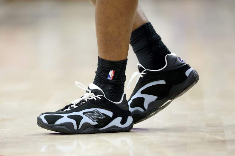 he shoes worn by Tyrese Maxey of the Philadelphia 76ers