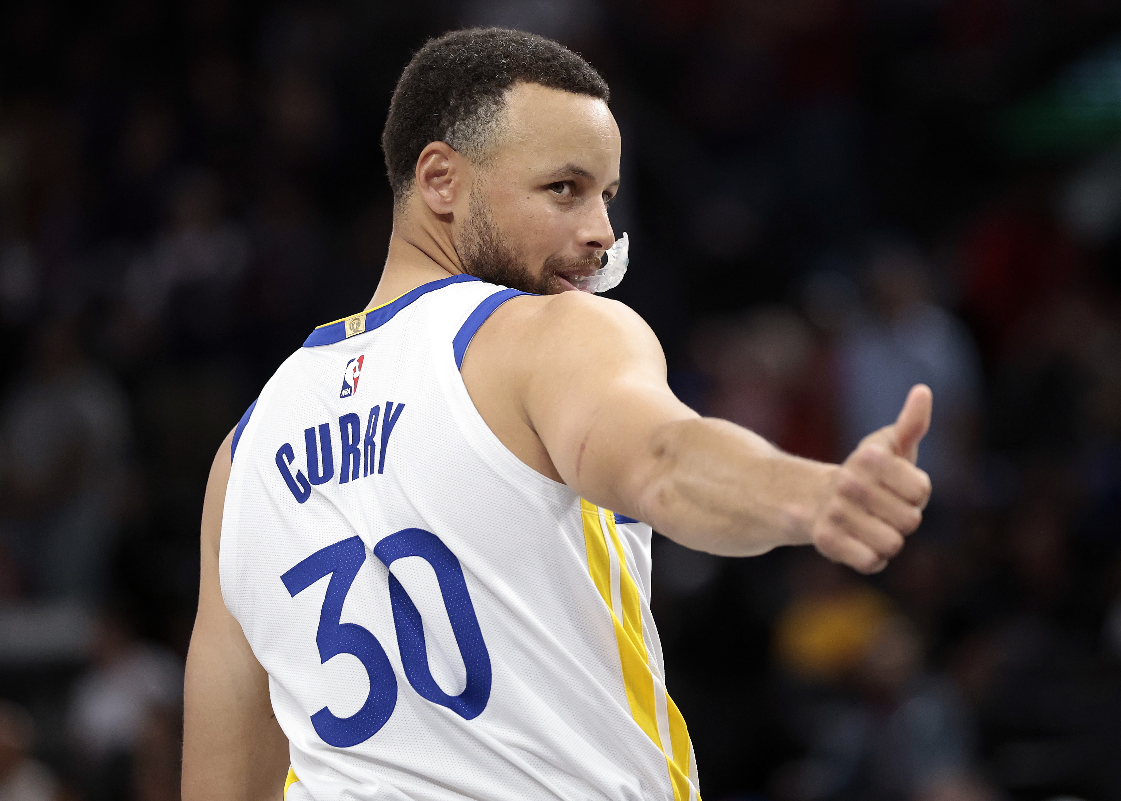 Golden State Warriors star Steph Curry during an NBA game.