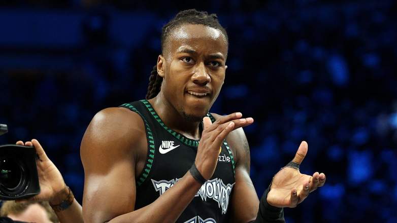 Ayo Dosunmu celebrates after scoring 43 points in Timberwolves playoff game