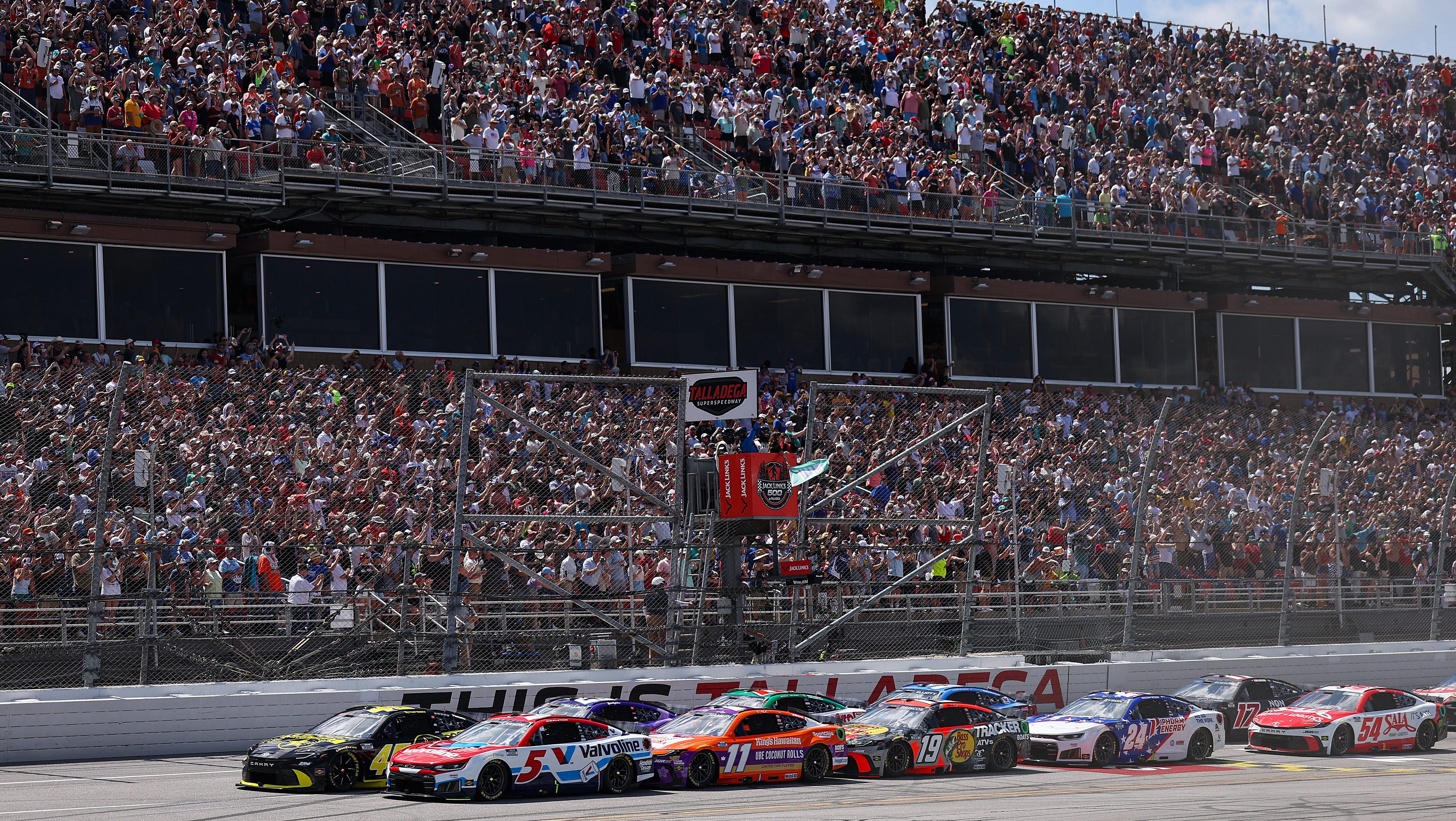 Bubba Wallace Triggers Talladega Big One, Red Flag In Stage 2